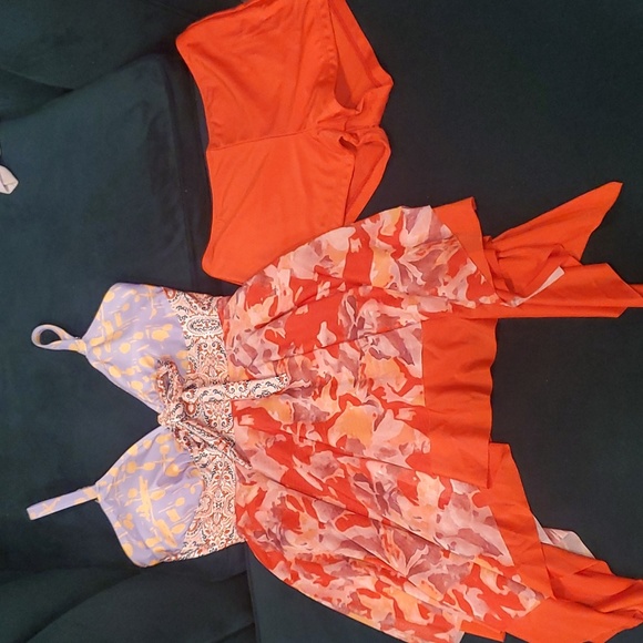Other - Women’s Red Orange Printed Two-Piece Swim Set